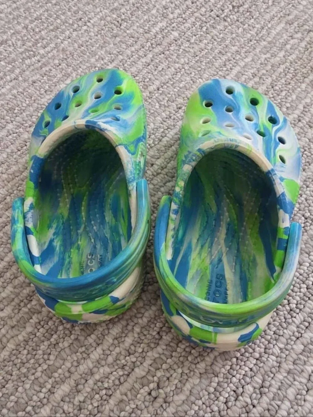 Kids Tie-Dye Clog Sandals - Blue & Green